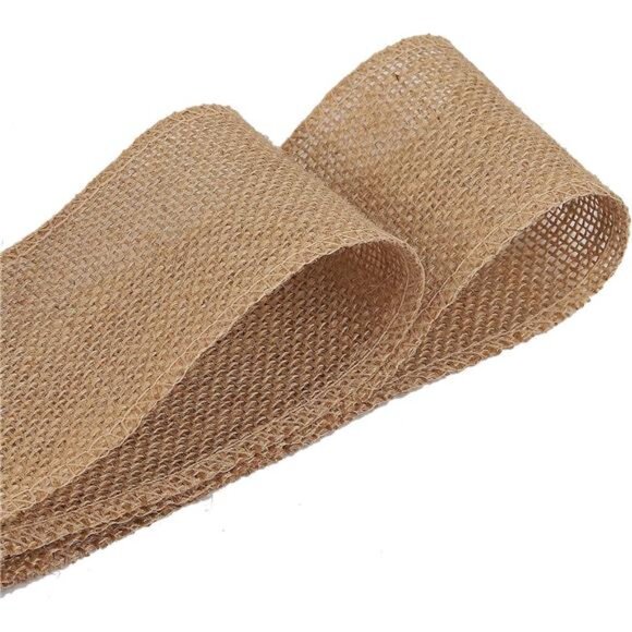 6 Inch Wide 27 Yards Burlap Ribbon, Natural Jute Fabric Ribbon, Crafts - Picture 6 of 8